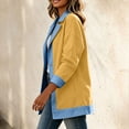 thumbnail image 7 of Warop Women's Sweatshirt with Denim Panel Lapel Button Long Sleeve Casual Outwear Top for Daily and Street, 7 of 7