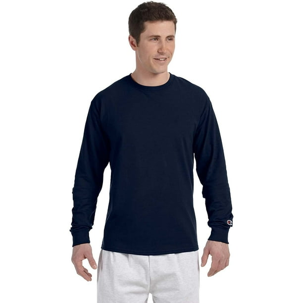 Champion Long Sleeve Tee S Navy Walmart