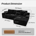 thumbnail image 2 of LLappuil 96" Sectional Sofa, Modular Sectional Couch with Left Chaise, Deep Seat Corduroy Cloud Sofa for Living Room Black, 2 of 10