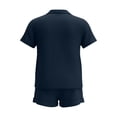 thumbnail image 5 of Lounge Wear Sets for Women Summer Button up Short Tracksuit Set Ladies Casual Loose Sets Short Sleeve Collared Top Elastic Waist Shorts with Pockets Comfy Leisure Suits Navy XL, 5 of 6