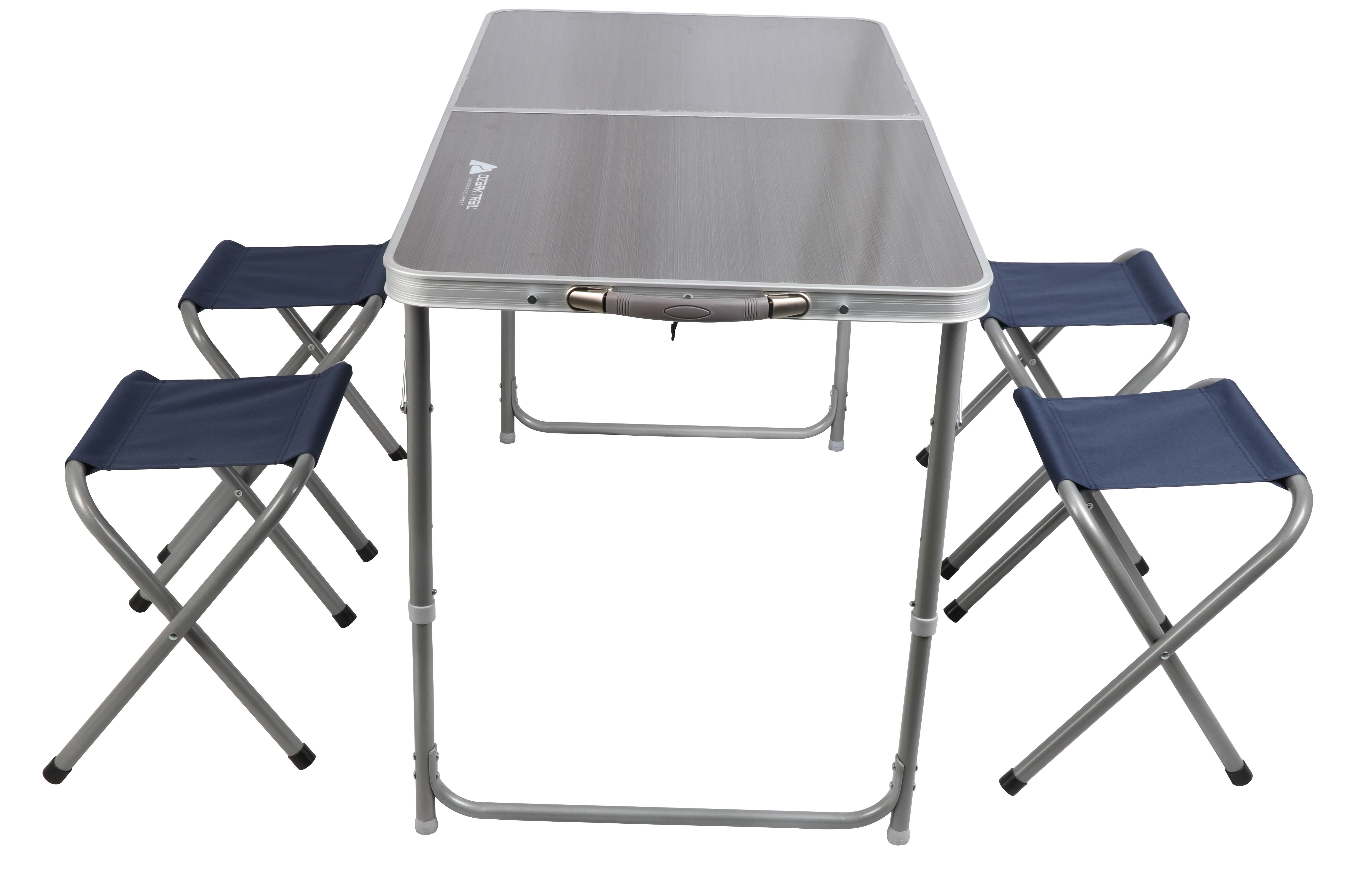 Aluminium Portable Outdoor Fold Up Table for Garden Adjustable Height Heavy Duty Picnic Table Set for 4 Person REDCAMP Folding Camping Table with Chairs