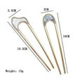 thumbnail image 4 of Shaped Hair Pins Clips 2 Pieces Gold Large Metal French Style Hair Pin Fork Stick 2 Prongs Updo Chignon Pins for Women Girls Buns Thin Thick Hair Accessories, 4 of 4