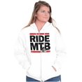 thumbnail image 3 of Ride MTB Mountain Bike Cyclist Unisex Fleece Graphic Zip Up Hoodie Brisco Brands 4X, 3 of 5