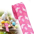 thumbnail image 2 of Party Supplies Set Easter Spring Easter Bunny Wired Edge Ribbons Decorative Wrapping Ribbons for Easter Colorful Diy Craft Ribbons Easter Fabric Ribbon Decor 5 Yards Birthday Decorations Party Decor, 2 of 9