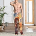 thumbnail image 4 of Salouo Cute Cloud Pomeranian Print Pajama Pants for Men, Lounge Pants Elastic Waistband Casual Men's sleepwear Loungewear Sleep Pajama Pant -Small, 4 of 7