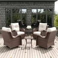 thumbnail image 2 of LayinSun 6 Pieces Outdoor Patio Furniture Set, Rattan Wicker Swivel Rocker Chairs Sets with Swivel Glider Chairs and Coffee Table, 2 of 8