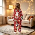 thumbnail image 6 of One Piece Christmas Jumpsuit for Kids Girls Pajamas Onesie Hoodie Zip Front Girls Fashion Holiday Cute Novelty Santa Claus Print Casual Soft Fall Winter Loungewear Pajamas 2-12 Years, 6 of 6