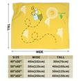 thumbnail image 3 of DouZhe Ultra-Soft Micro Fleece Lightweight Flannel Bed Blanket, Yellow Funny Flying Bee Print Cozy Warm Throw Blankets, 60"x50", 3 of 7