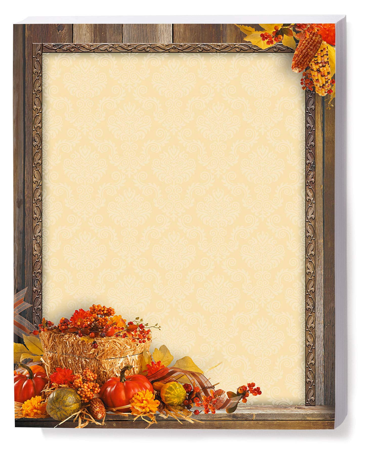 Paperdirect Luxurious Thanksgiving Pumpkin Gourds Autumn Fall Colorful Theme Paper Stationery, Border Paper, Letterhead 8.5 x 11, 25 sheets, Elegant Premium Writing Paper Decorative Printer Paper