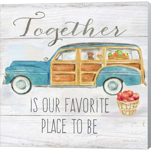 Vintage Truck Sentiment II (blue) by Cynthia Coulter, Canvas Wall Art, 12W x 12H