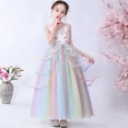 thumbnail image 3 of Vestido de malla para niña, vestido de verano para niña, unicornio, vestido de malla con velo abullonado de arcoíris para niña de las flores, vestido de princesa, 3 of 6