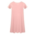thumbnail image 6 of Spazoro Toddler Girls A-Line Dress, Casual Solid Color Round Neck Short Sleeve Princess Dresses for Child Girls Pink Size 15 T, 6 of 6