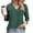 Dark Green, variant on Kukoosong Women's Fashion V-Neck 3/4 Sleeve Blouse with Solid Color and Pleated Detail for Casual, Party, and Work Wear Women's Tops