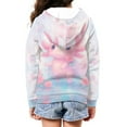 thumbnail image 4 of Chririnla Pink Rose Cartoon Axolotl Kids Sporty Jacket Zip Up Hooded Long Sleeve with Pockets Lightweight Athletic Top Youth Size 10-12, 4 of 7