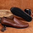 thumbnail image 4 of Men's Casual Hollow Loafers Slip On Leather Shoes Breathable Driving Shoes Moccasins Classic Penny Loafer Flats Boat Shoes, 4 of 9