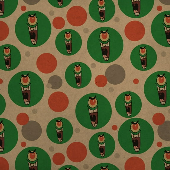 SpongeBob Plankon Face Premium Kraft Gift Wrap Wrapping Paper Roll