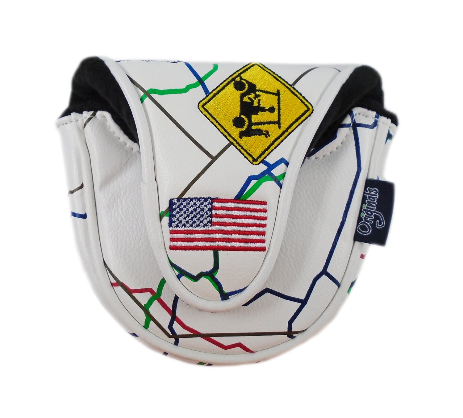 NEW PRG California "Road Map" White Magnetic Golf Mallet Putter Headcover