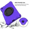 thumbnail image 6 of Dteck Case for Samsung Tab A 8.0 SM-T290/T295 2019, Kids Friendly EVA Rugged Shell Foldable Kickstand 360 Degree Rotayable Versatile Hand-full Ring Shockproof Anti-drop Lightweight Case , Purple, 6 of 10