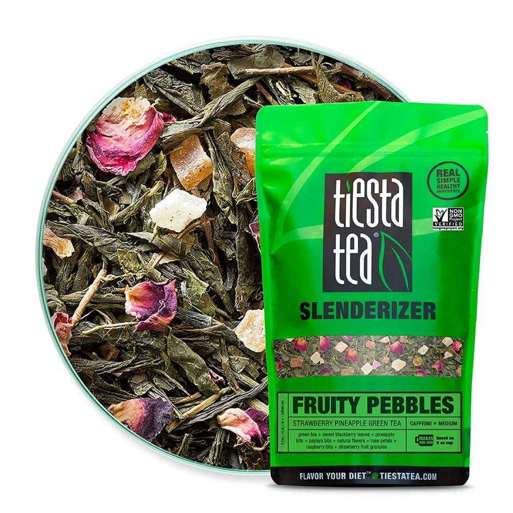 Tiesta Tea Fruity Pebbles, Strawberry Pineapple Green Tea, 1 Pound Bag