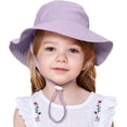 thumbnail image 2 of Kids Sun Hat Baby Wide Brim Cap Summer Beach Bucket Hat Infant Foldable Fishing Hat Adjustable Toddler Hat, 2 of 7