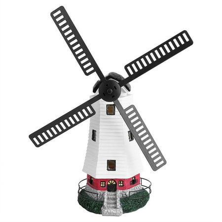 Solar Light Ornaments Outdoor Solar Powered Rechargable LED Windmill Light Lamp Garden Landscape Decor Ornament ()