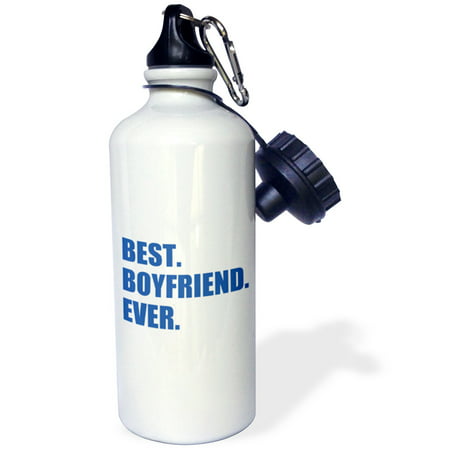3dRose Dark Blue Best Boyfriend Ever navy text anniversary valentines day, Sports Water Bottle,