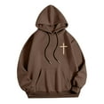 thumbnail image 6 of Christian Hoodies for Men Jesus Loves You Letter Graphic Faith Sweatshirt Y2K Oversized Long Sleeve Hooded Pullover, 6 of 7