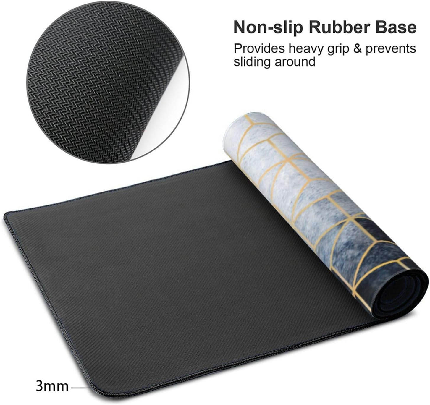 Gaming Mouse Pad Large Desk Mat,Desk Pad Extended Keyboard Pad,Anti-Slip Rubber Base Mouse Pad for Women Girls Work,Game,Office,Home 35.4"X15.7",Blue Gradient Cubes