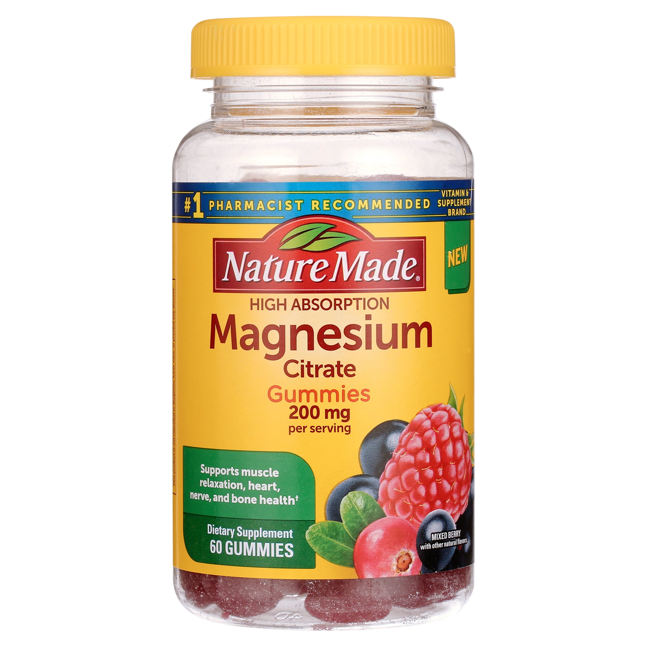 Nature Made High Absorption Magnesium Citrate 200mg Gummies, 60 Count