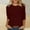 Wine, variant on Babysbule Womens Tops Long Sleeve Women's Fashion Solid Loose T-shirt Mid-length 3/4 Sleeves Blouse Round Neck Casual Tops