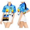 thumbnail image 4 of HAPPY BAY Women's Short Sleeve Tops Summer Hawaiian Overshirt XXL Seashore, Blue, 4 of 4