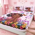 thumbnail image 4 of Erosebridal Black Girls Queen Sheet Sets,Colorful Cute Flowers Kawaii Butterfly Bed Set For Kids 4-Piece, 4 of 6