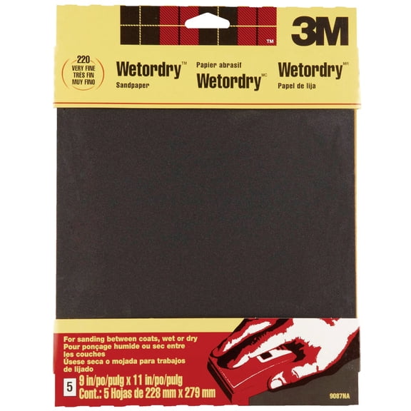 3M 9087NA 9" X 11" Very Fine Wetordry Varnish, Paint Sandpaper