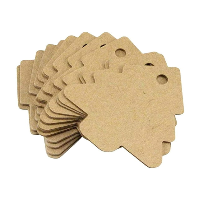 50Pcs Christmas Theme Tags Sturdy Durable Hang Labels for Xmas Wedding Party Brown