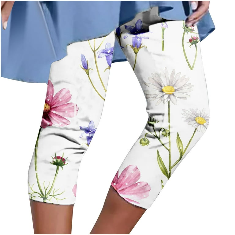 Gaecuw Capri Pants for Women Dressy Casual Capri Leggings Slim Fit Scrunch  Long Pants Lounge Trousers Sweatpants Casual Seamless Yoga Pants Summer  Calf Length Workout Pants Butt Lifting Floral Pants 