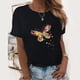 thumbnail image 4 of Gibobby Playera de Manga Corta con Cuello Redondo Mujer Top Butterfly imprimir O cuello manga corta Casual Blose(Negro,G), 4 of 4