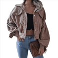thumbnail image 2 of Chaqueta Corta de para Mujer, Otoño/Invierno, Informal, de Larga, con Botones, y Caqui S, 2 of 10