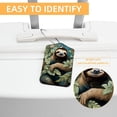 thumbnail image 3 of Sloth Square PU Leather Luggage Tags - 2 Pack with Privacy Cover and Stainless Steel Ring - Suitable for Travel, Backpack, Handbag - Suitcase Tags, Travel Tag, 3 of 7