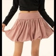 thumbnail image 4 of Minifalda Acampanada de Cintura Alta con Volantes para Mujer, Estilo Urbano Rosa L, 4 of 10