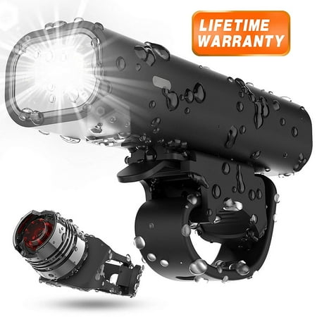 Cruiser Bike Lights - Rechargeable Bike Light, 3 LED 1000 Lumen Super Bright Bicycle Lights Headlight 3-Switch Modes IPX5 Waterproof Cycling Front Light for Riding Hiking Camping Bike Headlamp Flashlight w/ free Taillight