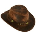 thumbnail image 6 of Arizona Leather Hats for Men & Women Cowboy Western style Shapeable Brim Hat - M - Brown, 6 of 8
