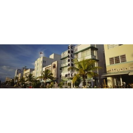 Facade of a hotel Art Deco Hotel Ocean Drive Miami Beach Florida USA Canvas Art - Panoramic Images (18 x