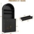 thumbnail image 2 of Akaber 71" Tall Arched Kitchen Pantry Cabinet, Modern Kitchen Storage Cabinets with Hidden Drawer and Spacious Countertop, Wooden Storage Pantry Cabinet for Living Room, Dining Room, Black, 2 of 7