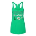 thumbnail image 2 of Wild Bobby, Be Your Own Kind of Beautiful Inspirational, Pop Culture, Women Tri-Blend Racerback Tank Top, Envy, Small, 2 of 3
