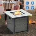 thumbnail image 3 of Vcatnet 6 Pieces Outdoor Patio Furniture Sectional Sofa All Weather Wicker Conversation Set with Swivel Rocking Chairs and Fire Pit for Garden, Poolside, Denim Blue, 3 of 9