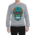 thumbnail image 2 of Wild Bobby Day Of The Dead Sugar Skull Pop Culture Unisex Crewneck Graphic Sweatshirt, Heather Grey, X-Large, 2 of 5
