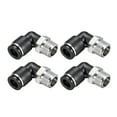thumbnail image 4 of Push to Connect Tube Fitting Male Elbow,8mm Tube OD x 1/4 NPT Thread Pneumatic Air Push Fit Lock Fitting 4pcs, 4 of 4