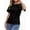 Black, variant on Women's Dolman Sleeve Boat Neck T Shirts Casual Short Black S