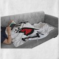 thumbnail image 6 of Family Soft Flannel Fleece Throw Blanket, I Heart Family Writing Pictogram Style Artwork with Dots Happiness, Cozy Plush for Indoor and Outdoor Use, 70" x 90", Black Red White, by Ambesonne, 6 of 6