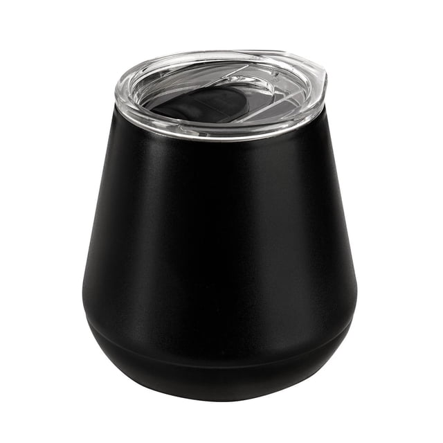 Termo de acero inoxidable tapa push acabado rugoso-gout negro 9.6 x 10